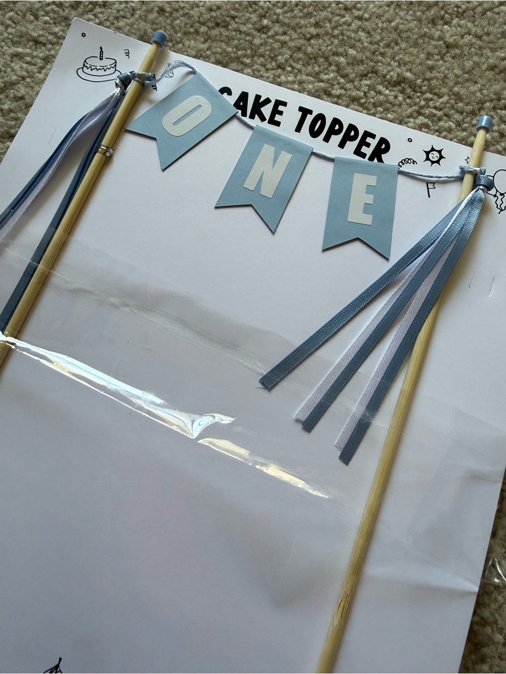 ONE Cake Topper Banner - Picture 2 of 3